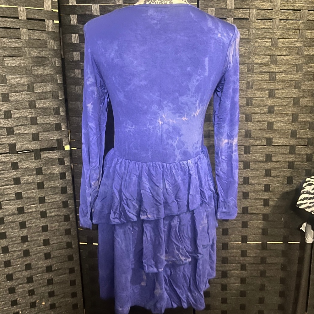 Frenchie Blue Ruffle Dress – Size 14 - Picture 2 of 2